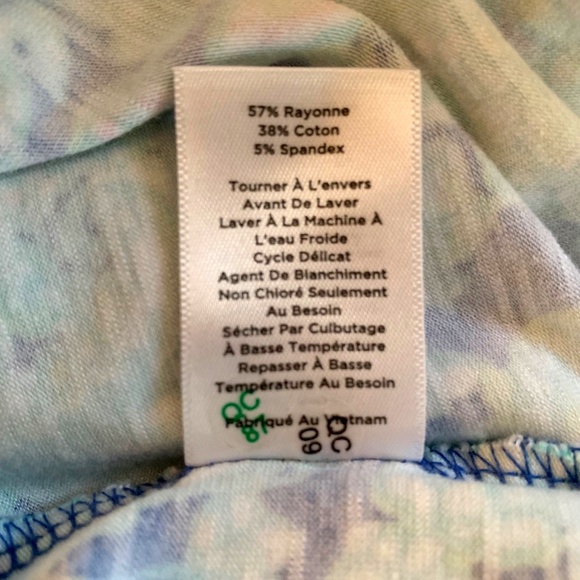 T By Talbots Dress L Casual Shift Dress Paisley Blue Sleeveless Cotton Rayon - Picture 7 of 9